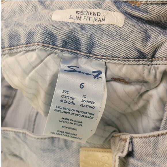Seven7 Weekend Slim Fit Jeans Women’s Size 6 Distressed Light Blue • EUC - Picture 7 of 11